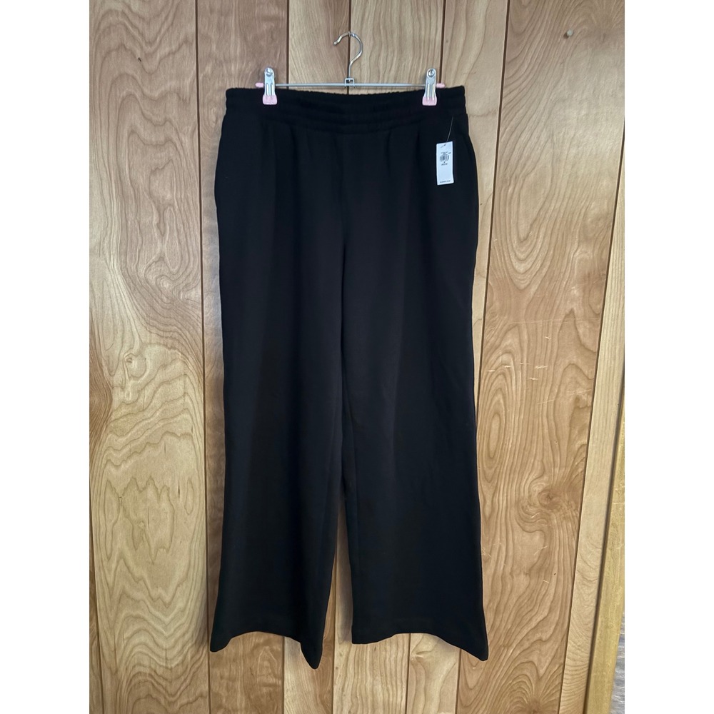 Old Navy SoComfy Black Wide Leg Fleece Sweatpants Women Medium Petite NWT